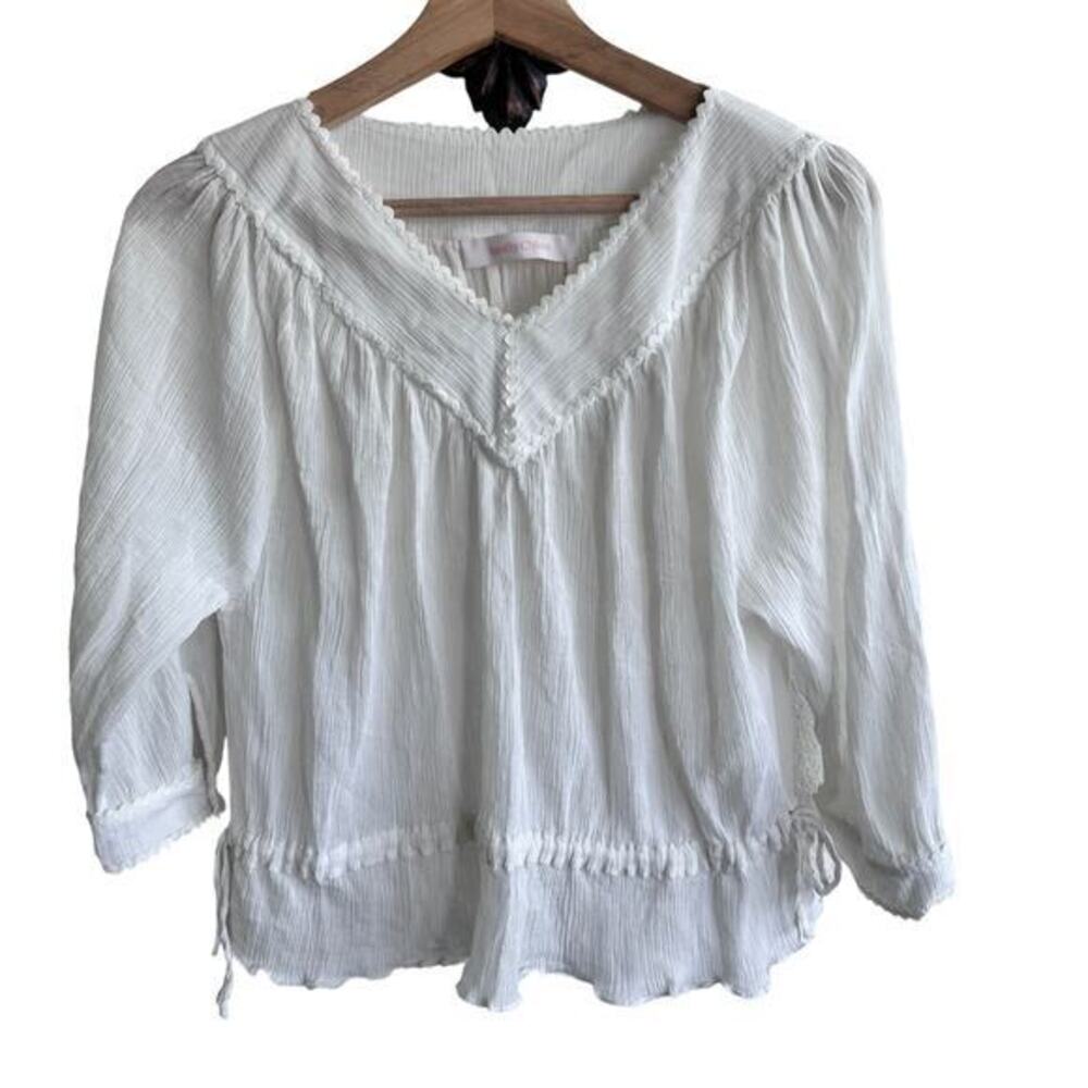 SeeByChloe blouse S georgette chiffon crystal white‎ top